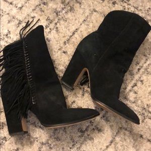 Dolce vita fringe heel booties
